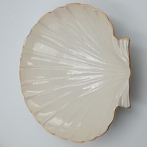 Lenox Aegean Shell Plate Gold Trim Beachy Whimsical Party Coastal Luxury